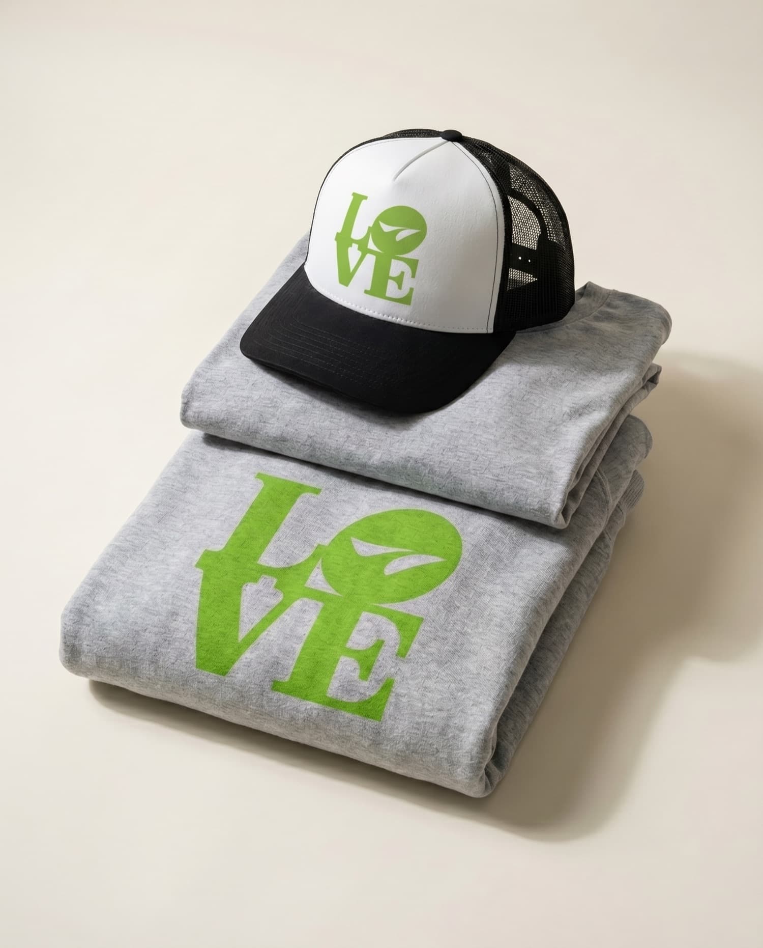 acac Club Collection — folded hoody, tee, and trucker hat